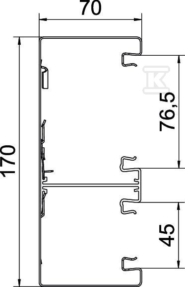 Asymmetrical under-sill duct type - 6278200