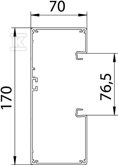 Asymmetrical under-sill duct type - 6279403