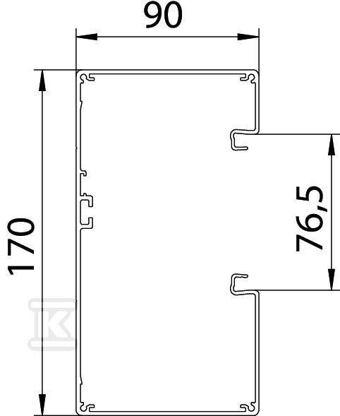 Asymmetric under-sill duct, GA-A90170RW - 6279500