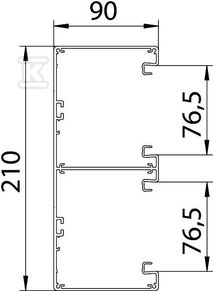 2-chamber sill duct, GA-D90210RW type - 6279600