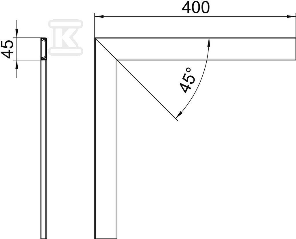 Плоска кутова кришка 50 типу GS-OT50FRW - 6279990