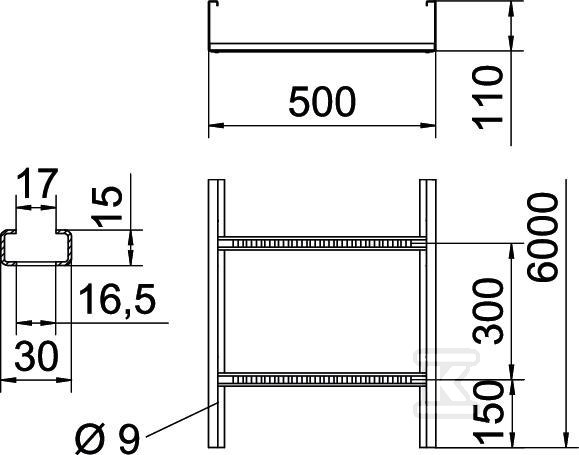 Wide opening ladder WKLG 110/500/2,0 6M - 6311020