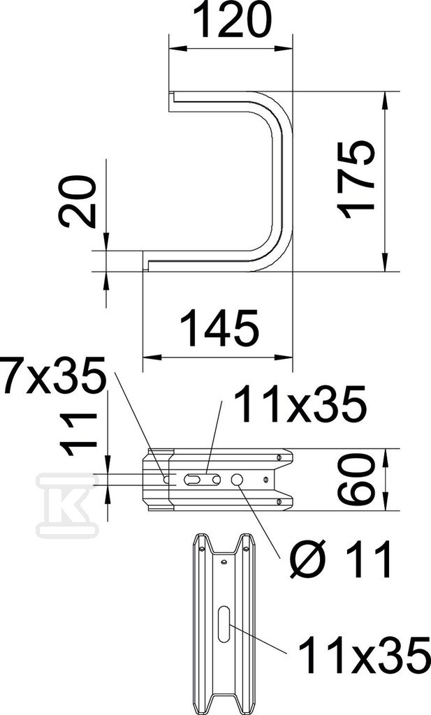 Uchwyt ścienny i sufitowy typ TPD 145 - 6363806