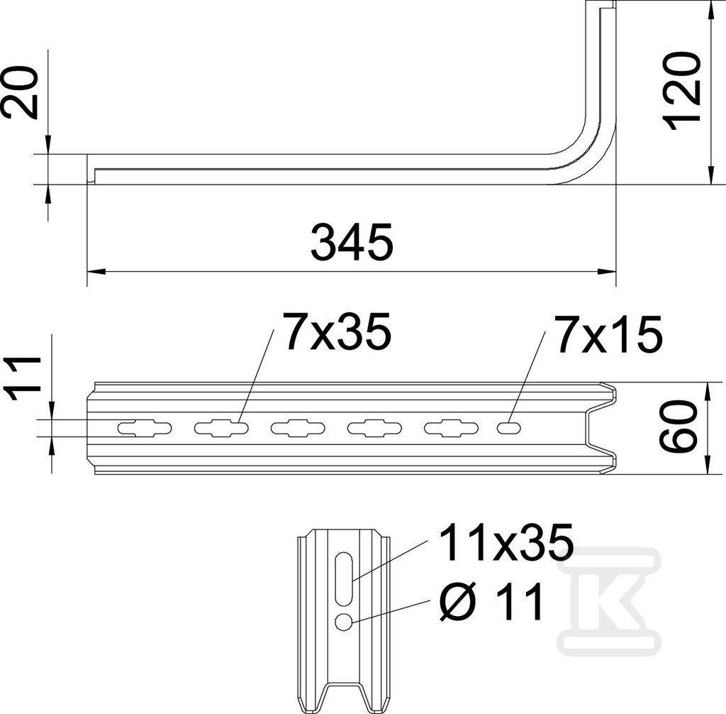 Wall bracket and ceiling. TP type TPSA - 6364306