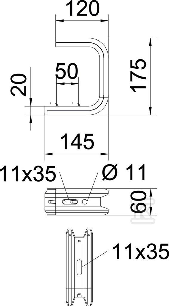 Uchwyt ścienny i sufitowy typ TPDG 145 - 6365989