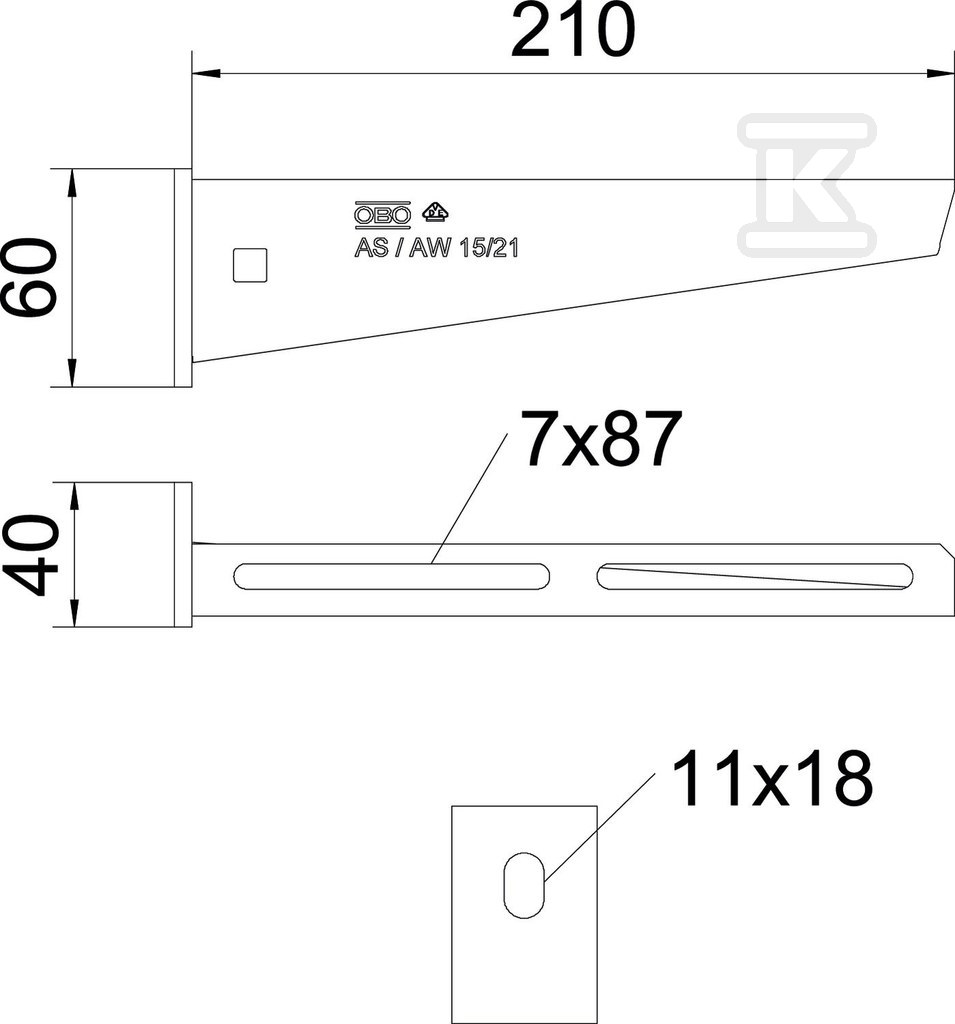 Wysięgnik ścienny typ AW 15 21 A4 - 6392016
