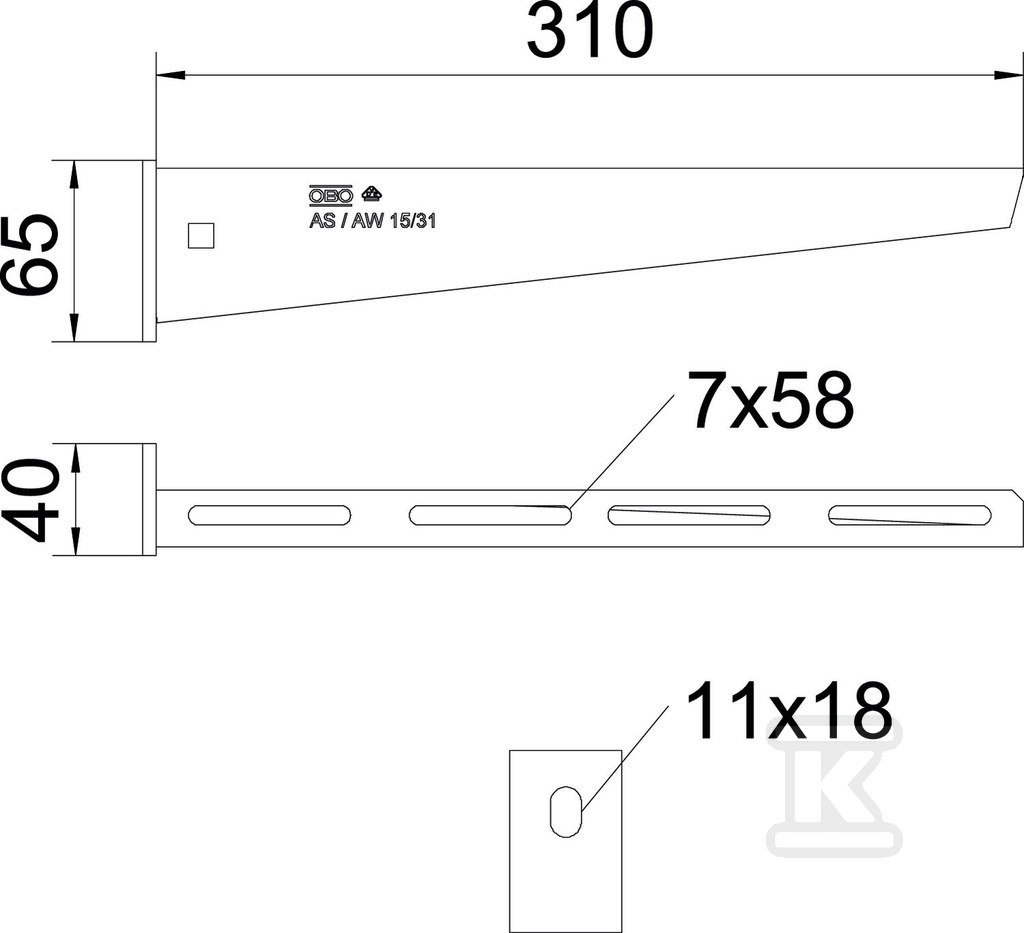 Wysięgnik ścienny typ AW 15 31 A4 - 6392024