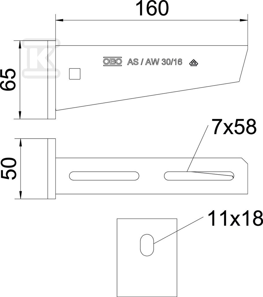 Wall bracket, hot-dip galvanized type - 6419712