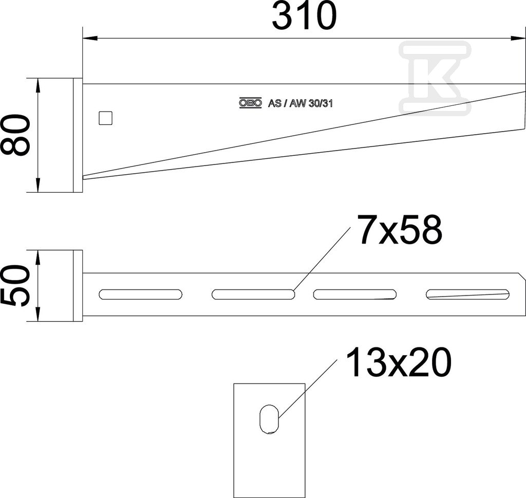 Wall bracket, hot-dip galvanized type - 6419747