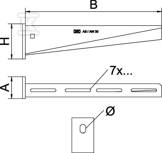 Wall bracket, hot-dip galvanized type - 6419704