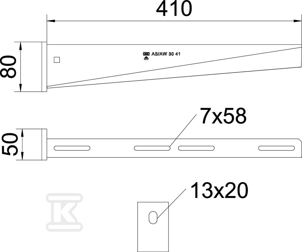 Wall bracket, hot-dip galvanized type - 6419763