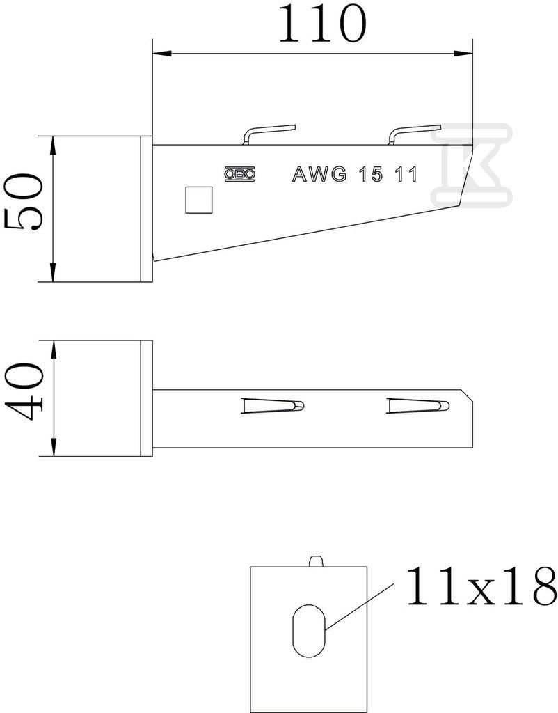 Wall bracket, hot-dip galvanized type - 6420606