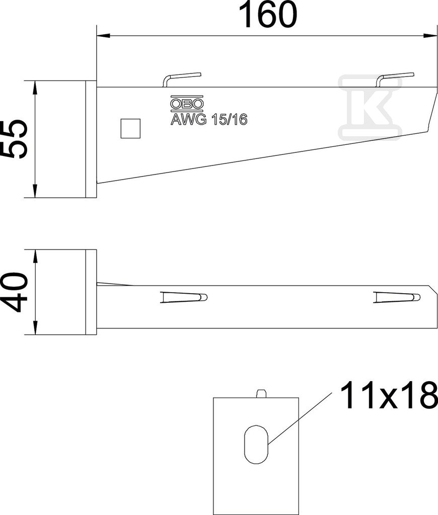 Wall bracket, hot-dip galvanized type - 6420607