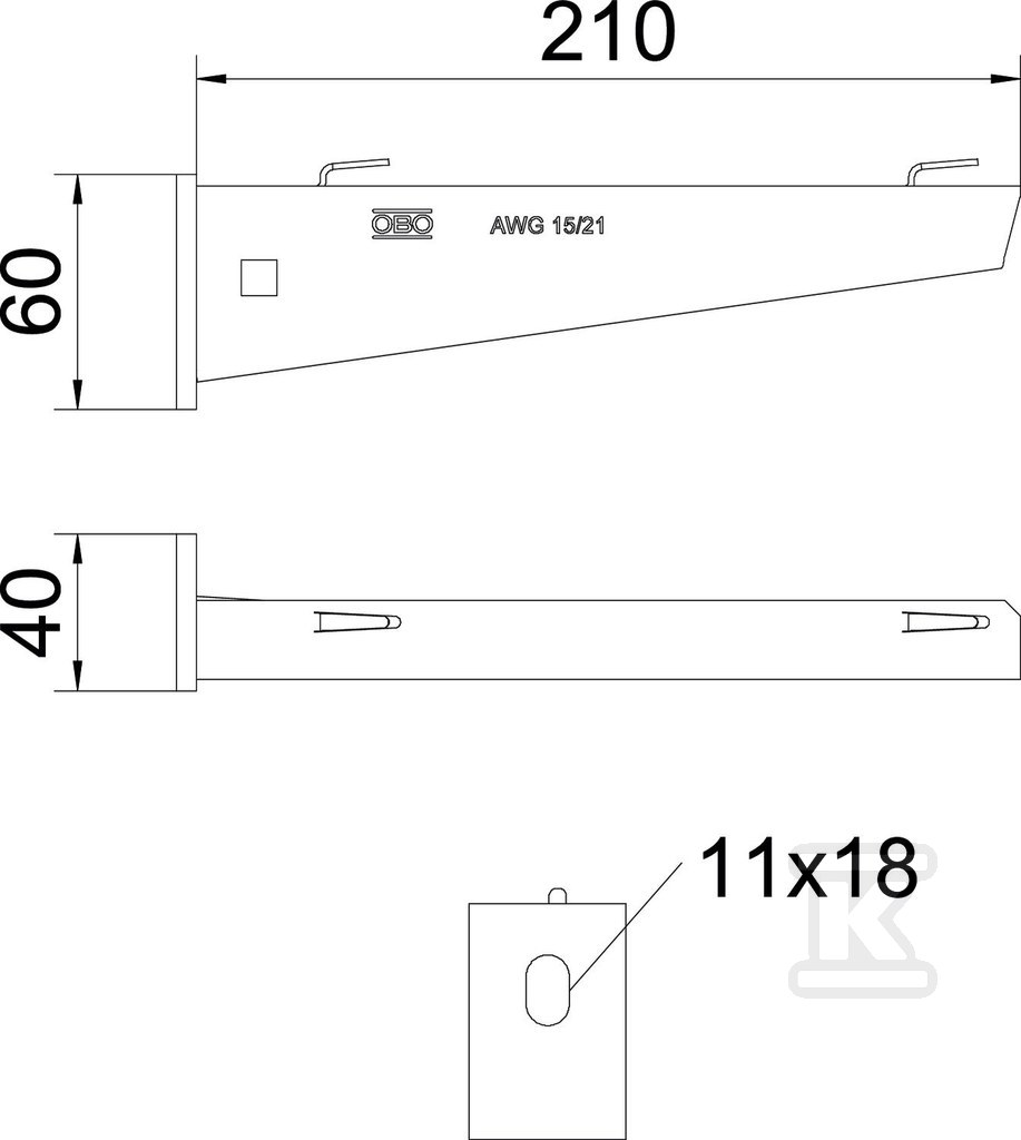 Wall bracket, hot-dip galvanized type - 6420608