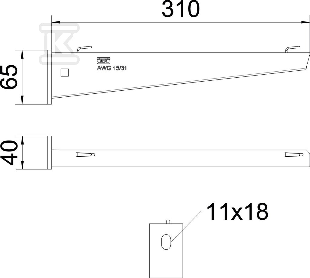 Wall bracket, hot-dip galvanized type - 6420610