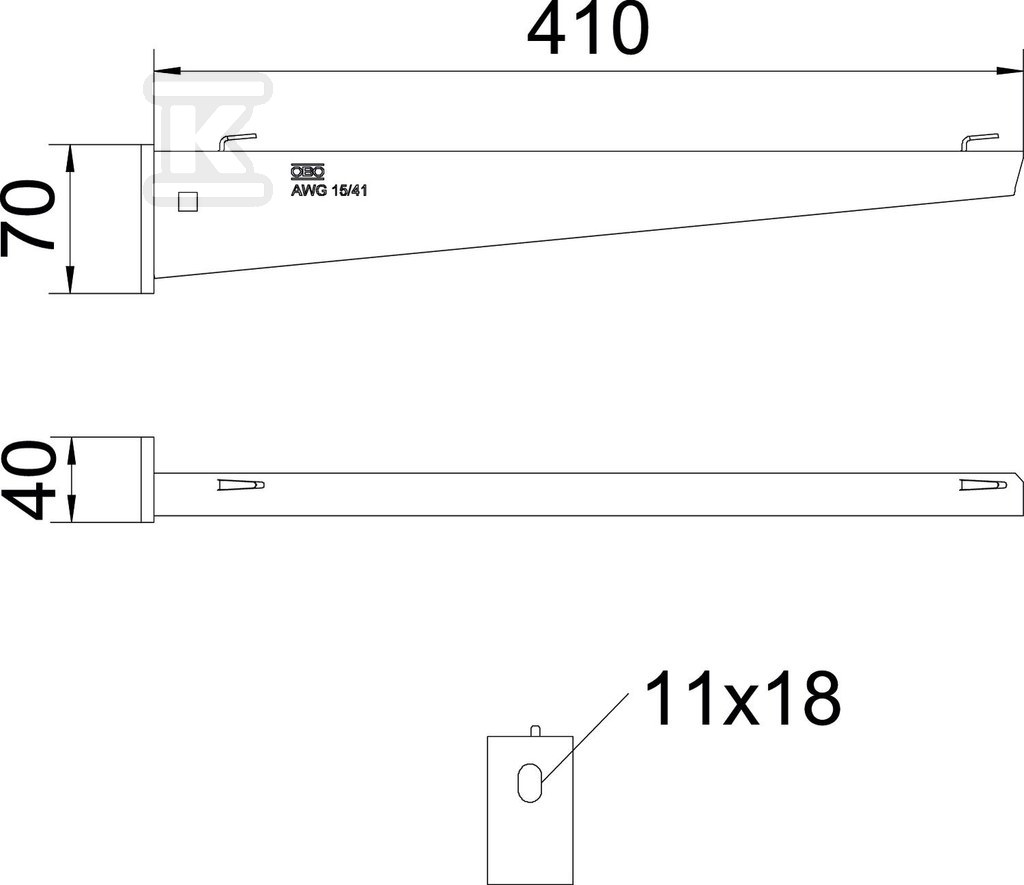 Wall bracket, hot-dip galvanized type - 6420612