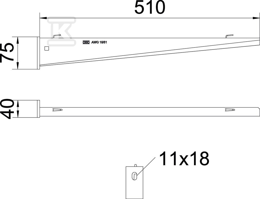 Wall bracket, hot-dip galvanized type - 6420614