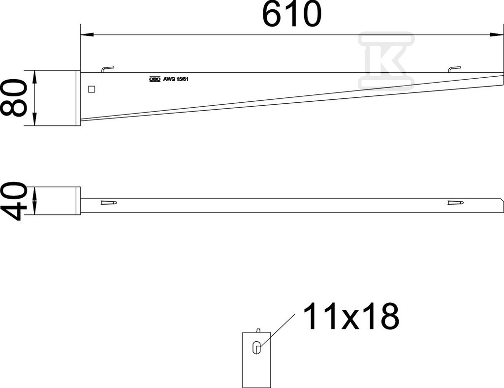 Wall bracket, hot-dip galvanized type - 6420616