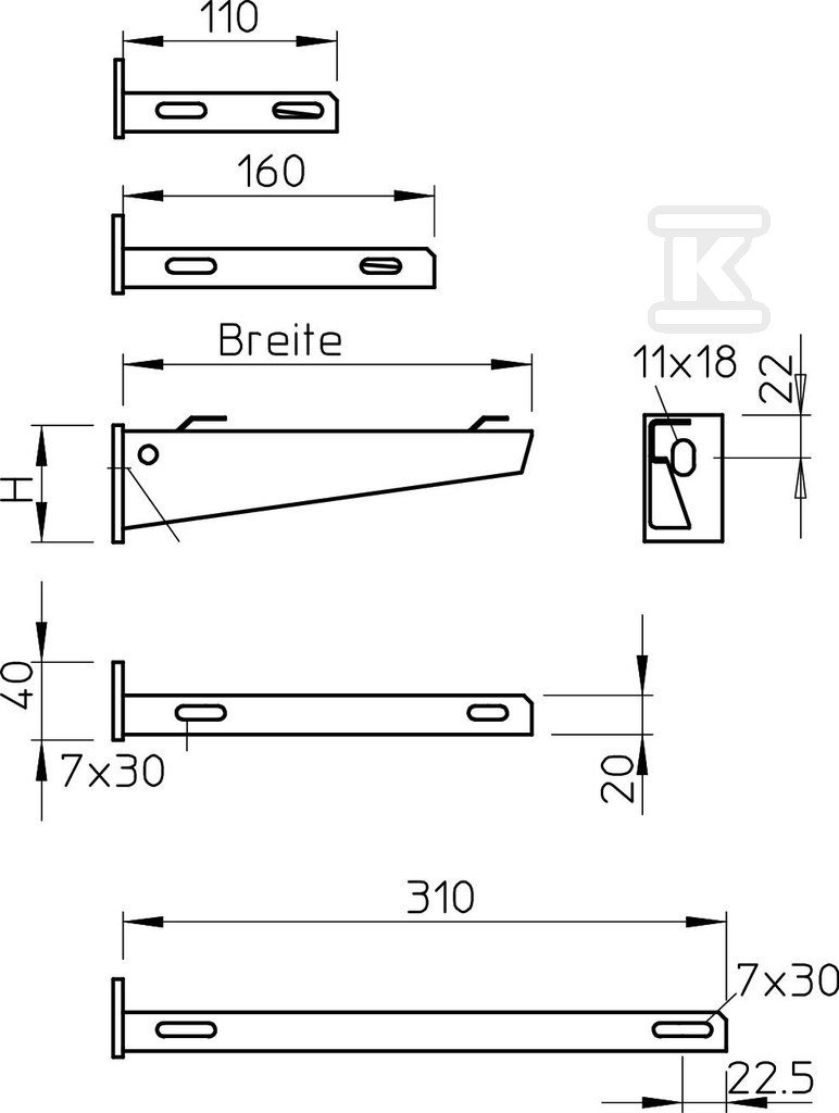 Wysięgnik ścienny typ AWG 15 11 A2 - 6420625