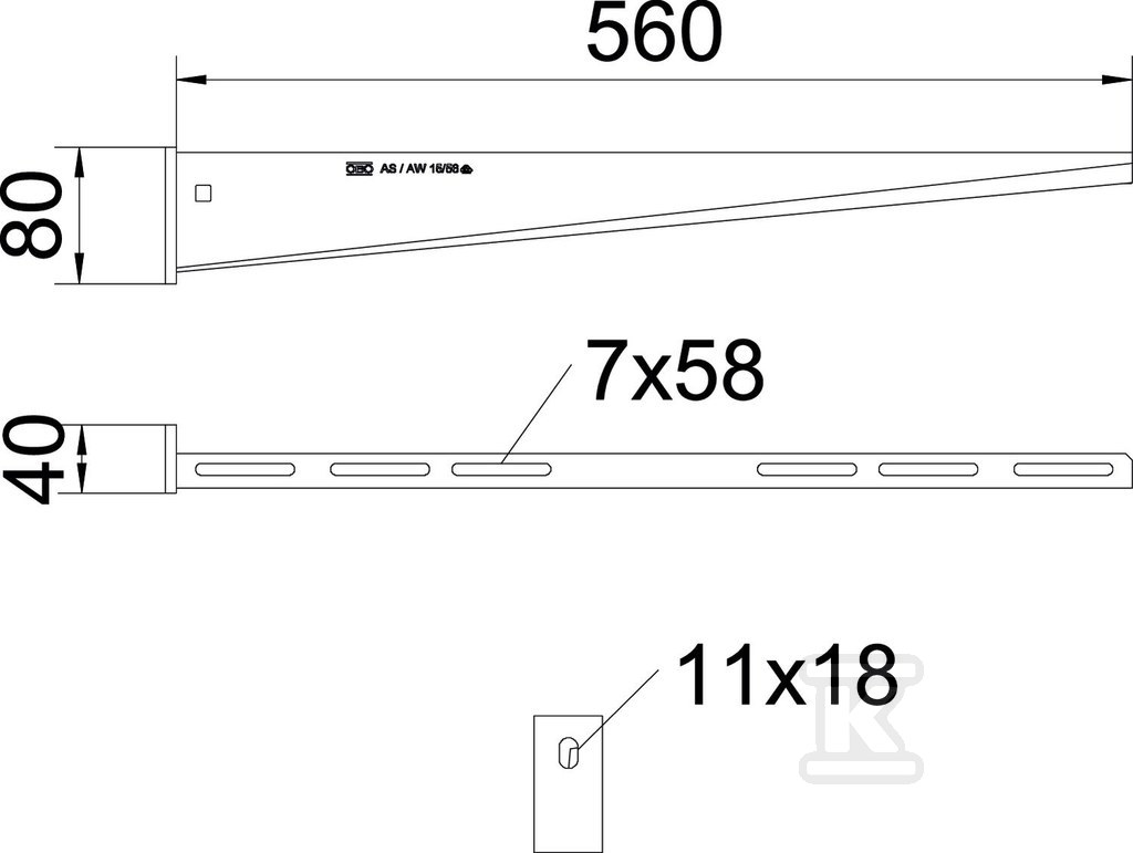 Wall bracket, hot-dip galvanized type - 6420796