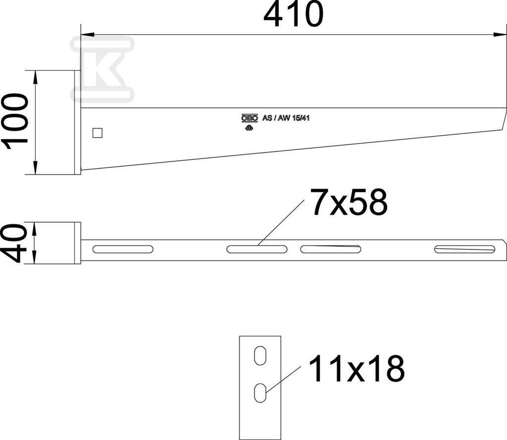Wysięgnik ścienny typ AW 15 41 FT 2L - 6420921
