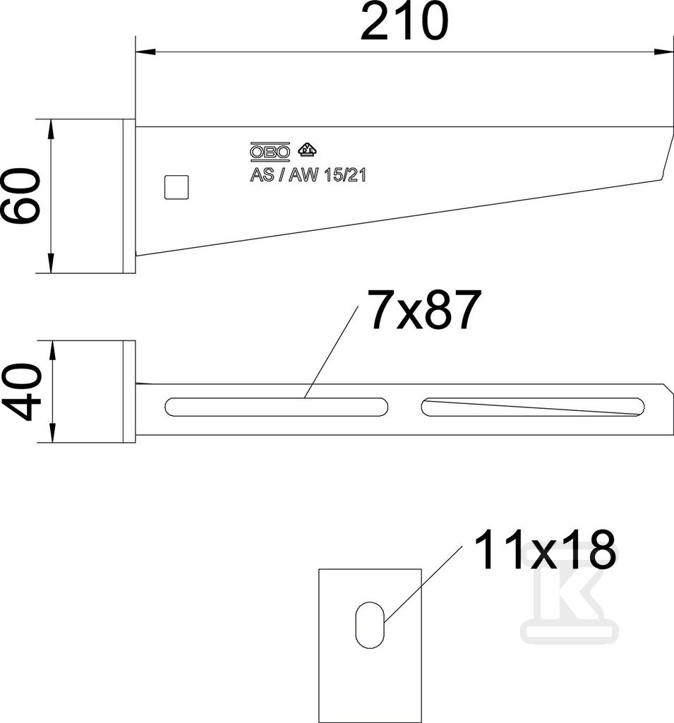 Wysięgnik ścienny typ AW 15 21 A2 - 6421024
