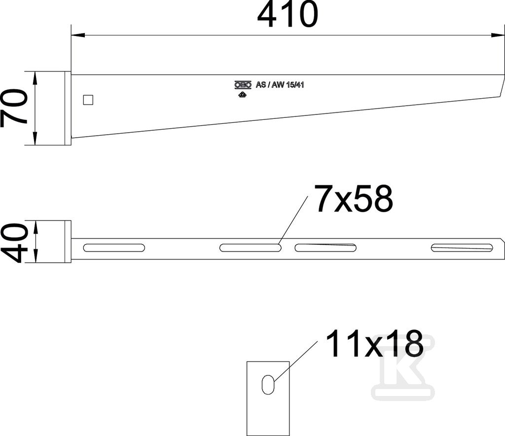 Wysięgnik ścienny typ AW 15 41 A2 - 6421036