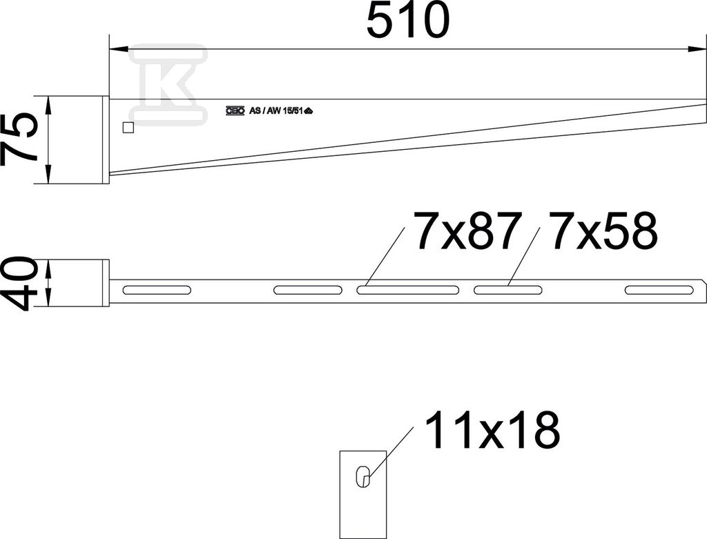 Wysięgnik ścienny typ AW 15 51 A2 - 6421040