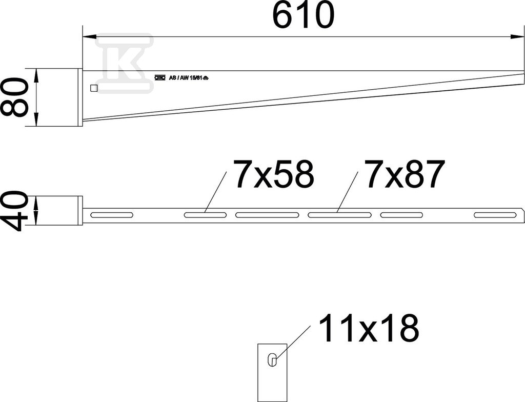 Wysięgnik ścienny typ AW 15 61 A2 - 6421044