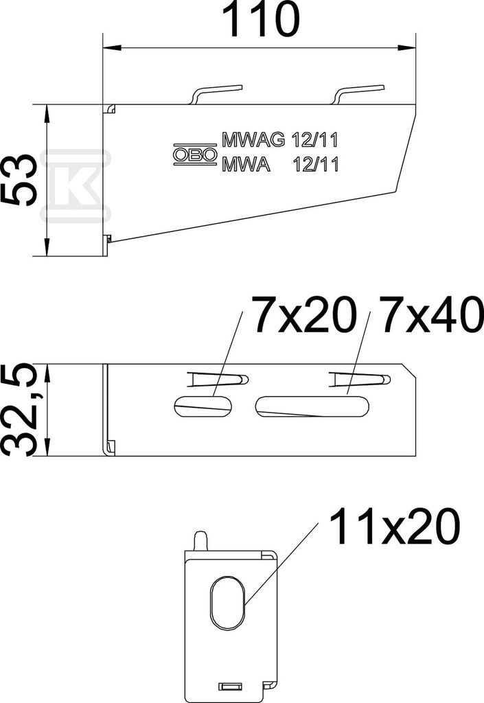 Wspornik ścienno-wieszakowy typ: MWAG - 6424400