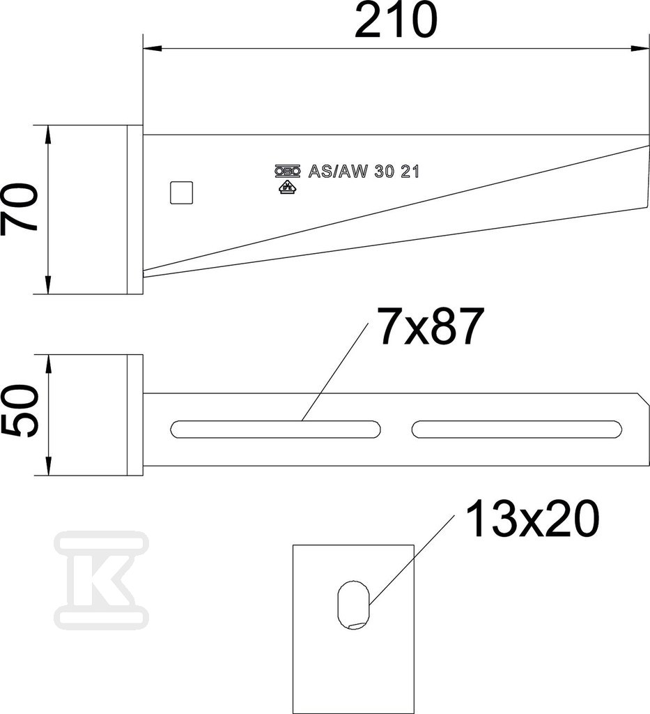 Wysięgnik ścienny typ AW 30 21 A2 - 6442838