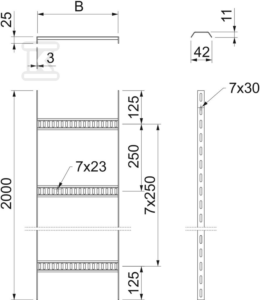 Drabina kablowa morska typ SL 42 250 A2 - 7097088