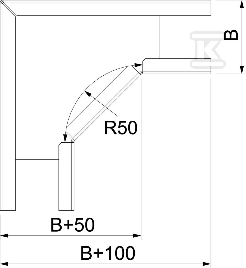 90 ° bend, horizontal type RB 90 605 FS - 7124430