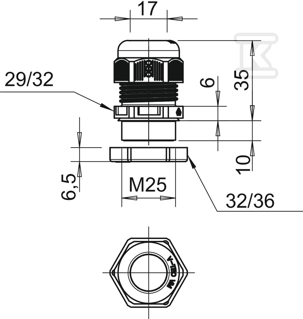 Cable gland type V-TEC VM25+ OR - 7205663