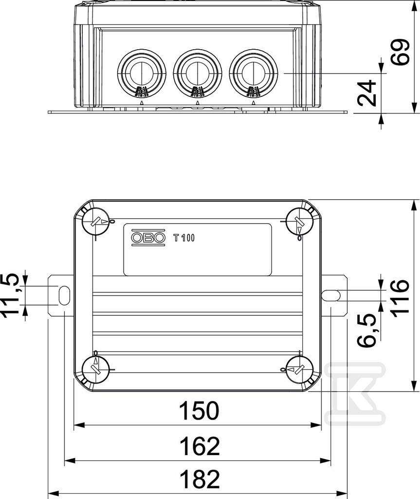 Cable junction box type: T100ED 06A - 7205740