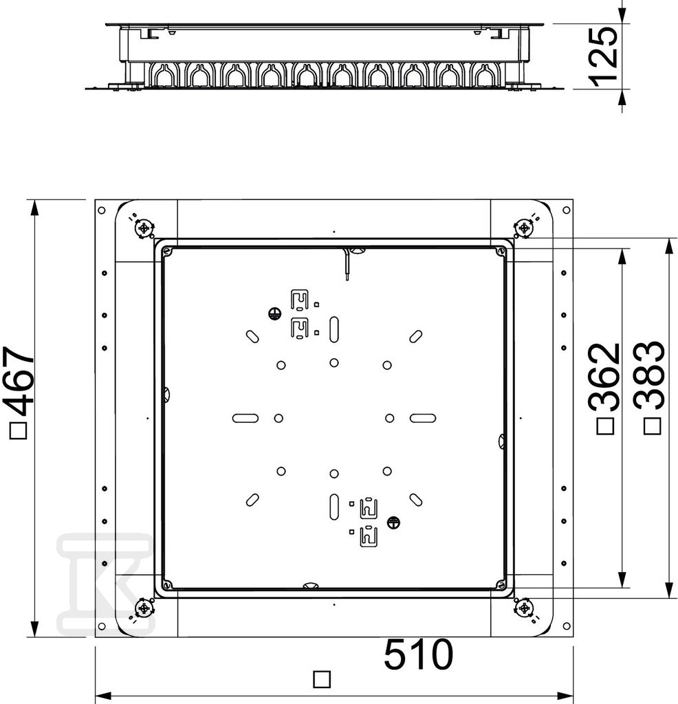 Under-floor box type UZD 350-3 R - 7410035