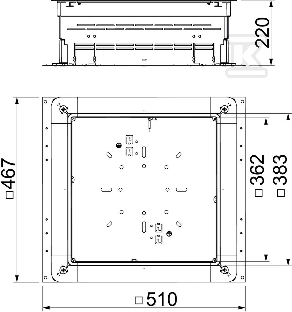 Under-floor box type UZD 165 220 350-3 - 7410056