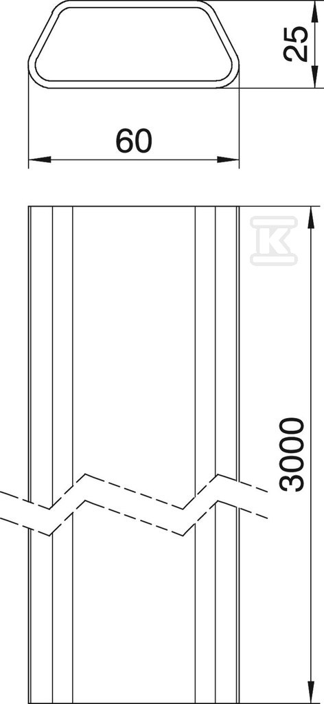 Underfloor channel type DU 6025 /3m/ - 7425900