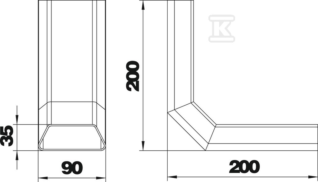 Koleno svislé 90° typ KV DU 9035 90 - 7425940