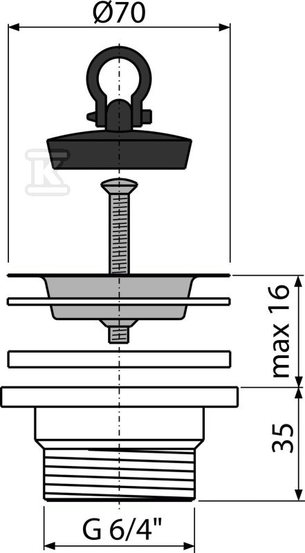 Spust zlewozmywaka 6/4", sitko - A33