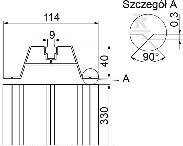 Szyna montażowa aluminiowa SMA40/04 - 890440