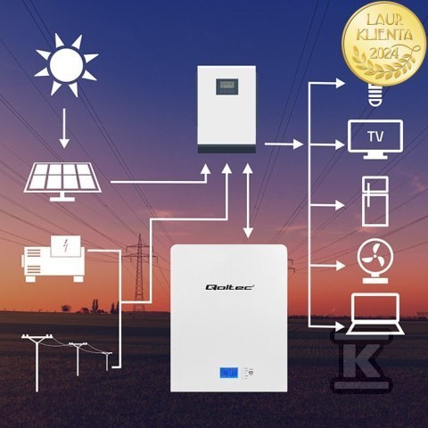 Magazyn energii Qoltec 4.8kWh, 100Ah, - 53710