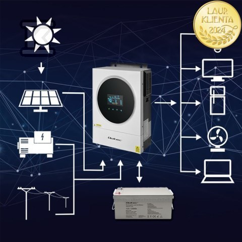 Гібридний інвертор однофазний Qoltec - 53873