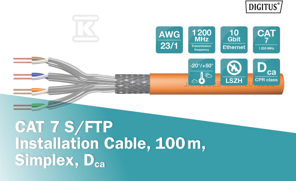 Kabel instalacyjny DIGITUS kat.7, - DK-1743-VH-1