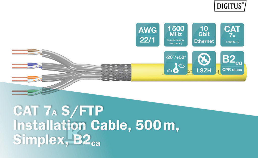 Kabel instalacyjny DIGITUS kat.7A, - DK-1745-A-VH-5