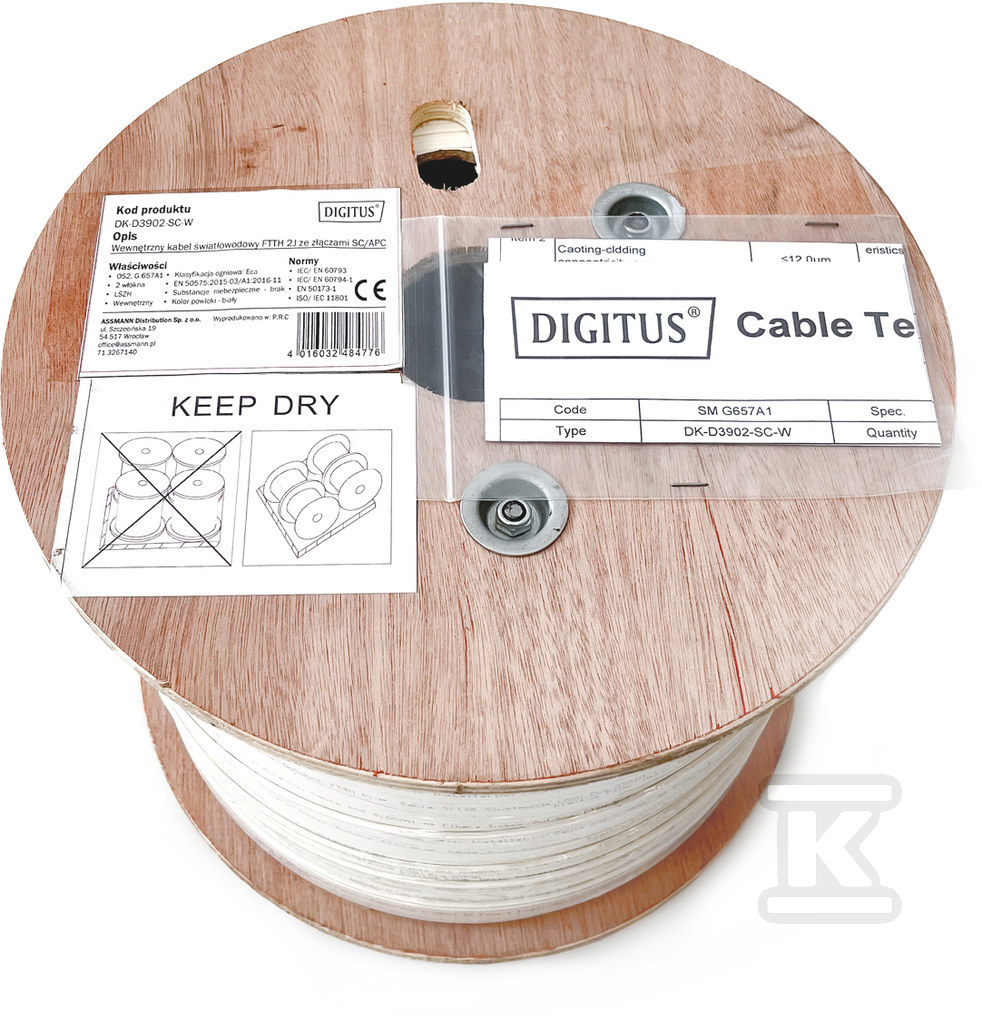 Внутрішній оптичний кабель FTTH 2 - DK-D3902-SC-W