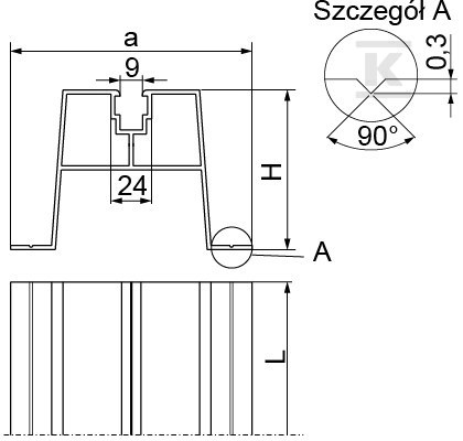 Szyna montażowa aluminiowa SMA100/04 - 890140