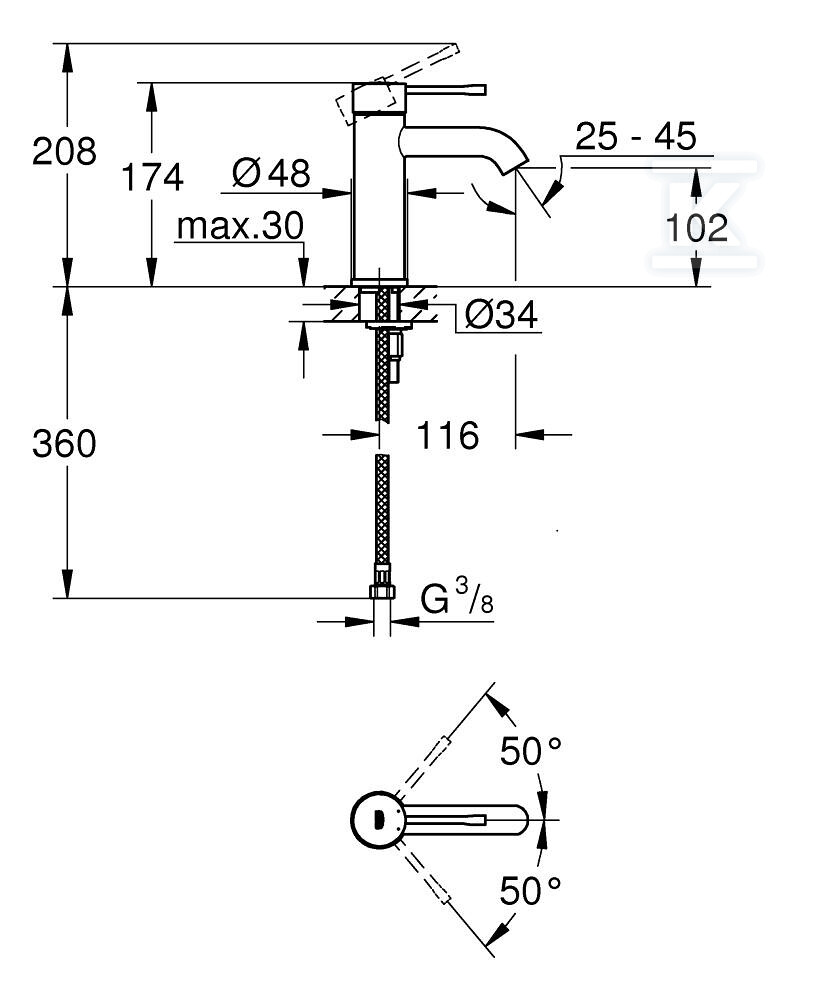 Змішувач для раковини Grohe Essence S, - 24172KF1