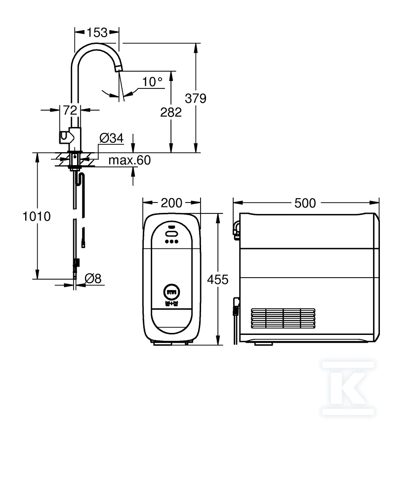Стовповий клапан GROHE Blue Home Mono, - 31498AL1