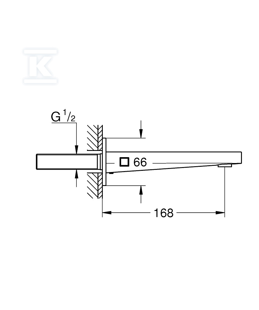 GROHE Plus Вилив для ванни, хром, 168 - 13404003